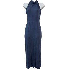 ASOS Maxi Dress Size 8 Slate Blue  bodycon exposed back NWOT
